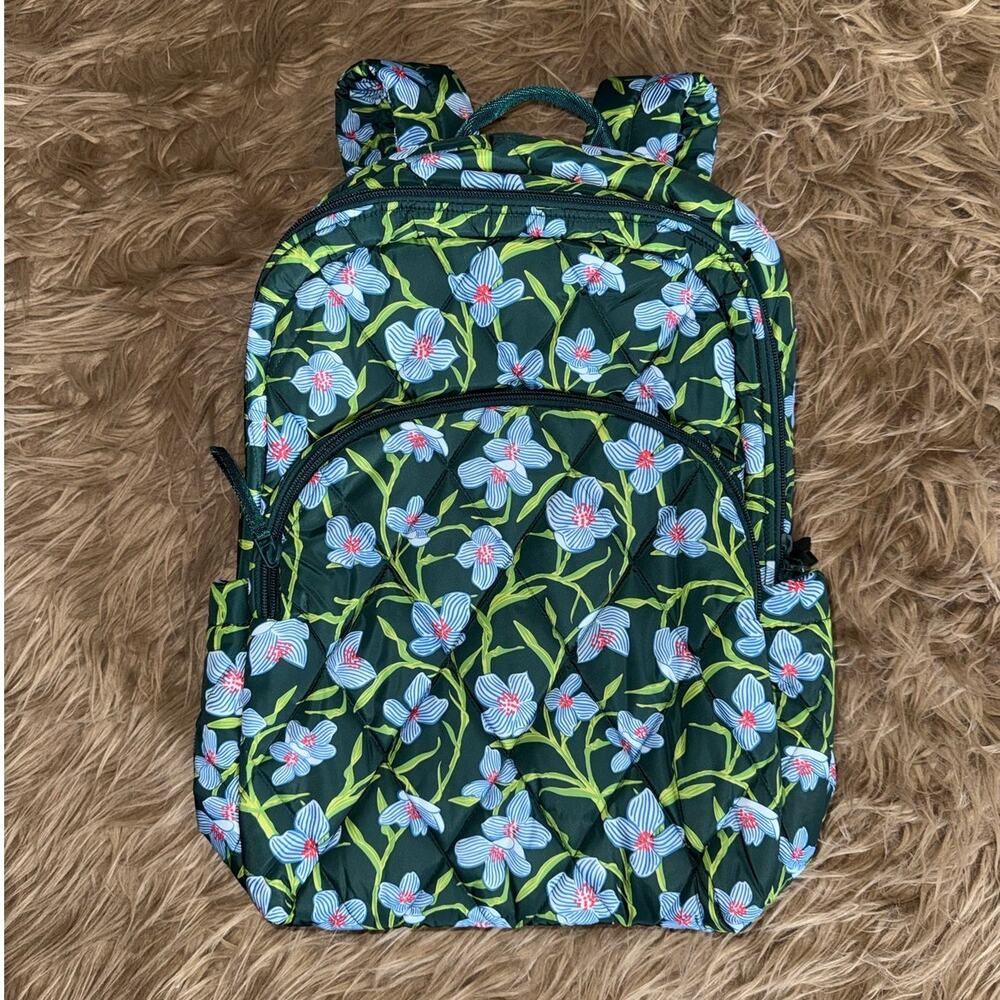 New Vera Bradley Essential Large Backpack Charlotte Stems Ultralight